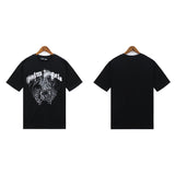 Palm Angels T Shirts Smoke Skull Angel Print Short Sleeve T-Shirt