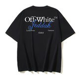 Off White T Shirts OW Letter Print Pattern Crew Neck Pullover Short Sleeves