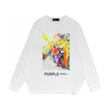 Purple Brand Long Sleeve T-Shirt Fashion Loose Long Sleeve Top