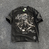 Men Vintage T-Shirts Vintage Power of Faith Old Short Sleeve Vintage Wash
