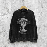 Purple Brand Distressed Sweatshirt Retro Vintage Crew Neck Sweater