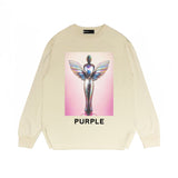 Purple Brand Long Sleeve T-Shirt Fashion Loose Long Sleeve Top