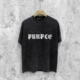 Purple Brand Distressed T Shirts Short Sleeve