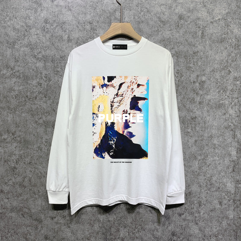Purple Brand Long Sleeve T-Shirt Fashion Loose Long Sleeve Top