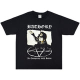 Rock Star T Shirt Metal Band Bathory Personalized Printed T-shirt Cotton Short Sleeve Men and Women Loose