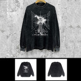 Purple Brand Distressed Long Sleeve Shirt Fashion Distressed Loose Long-sleeved Top