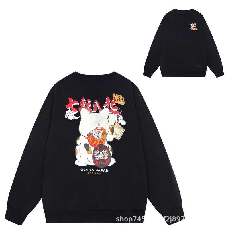 Evisu Sweatshirts Printed Men's and Women's Loose Sweater