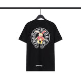 CHH Chrome Heart T Shirts Croix Cross Leather Printed Short Sleeve T-Shirt