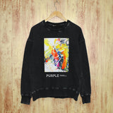 Purple Brand Distressed Sweatshirt Retro Vintage Crew Neck Sweater