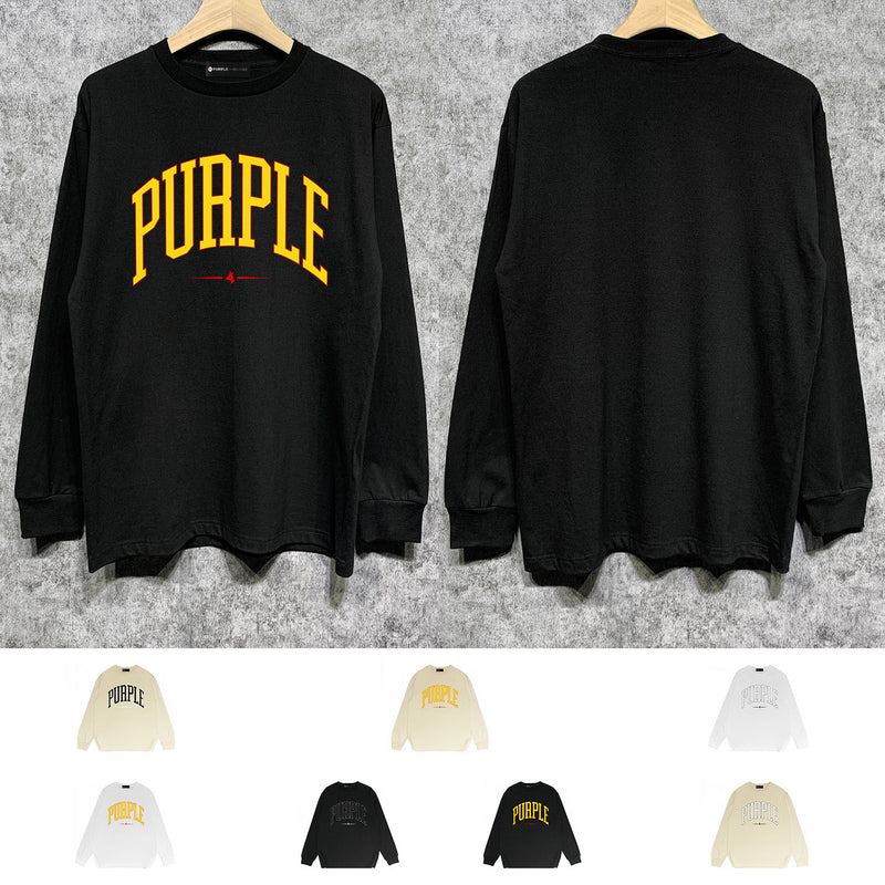 Purple Brand Long Sleeve T-Shirt Fashion Loose Long Sleeve Top