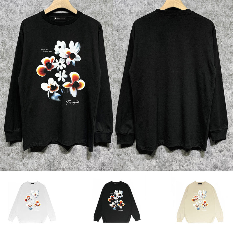 Purple Brand Long Sleeve T-Shirt Fashion Loose Long Sleeve Top