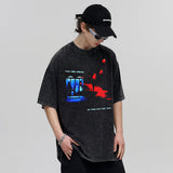 Vintage T-shirts Printed Short Sleeve T-Shirt Bottom Casual Shirt Loose