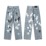 CHH Chrome Hearts Jeans Unisex Casual Loose Jeans