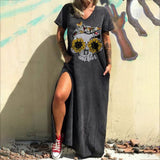 Skull Dress Autumn and Winter Dress Pumpkin Print Long Sleeve Skirt
