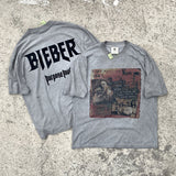 Men Vintage T-Shirts Purpose World Tour "Justin Bieber" Washed Grey Tee