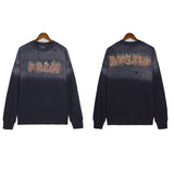 Palm Angle Sweatshirt Palm Angels Washed Flame Print Long Sleeve Crew Neck Sweater Men and Women