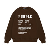 Purple Brand Sweatshirt Loose Crew Neck Sweater