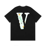 Vlone T Shirt Spring Summer Pattern Crew Neck