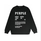 Purple Brand Long Sleeve T-Shirt Fashion Loose Long Sleeve Top