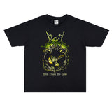 Rock Star T Shirt Austrian Summer Band Printed T-shirt Short Sleeve Loose Washed-out Distressed