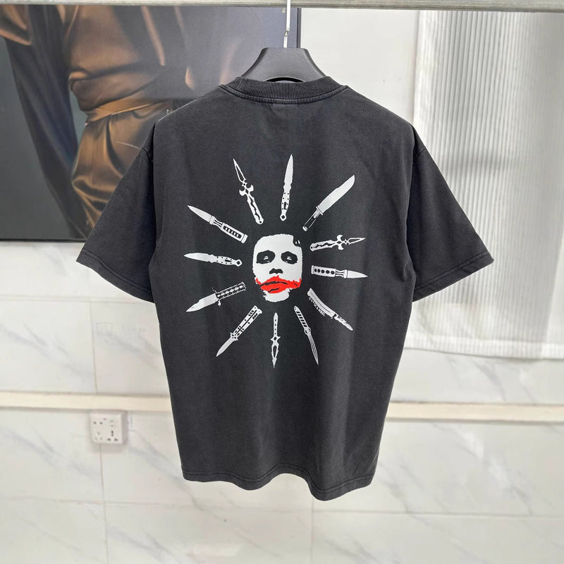 Men T-shirts Saint Michael Batman Printed Vintage Washed Old Short Sleeve T-Shirt
