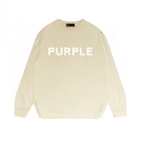 Purple Brand Long Sleeve T-Shirt Fashion Loose Long Sleeve Top