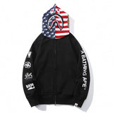 Bathing Ape Hoodie Zip Shark Hooded Cardigan Sweater Jacket