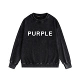 Purple Brand Distressed Sweatshirt Retro Vintage Crew Neck Sweater