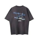 Mens Vintage T-Shirts SaintMichael Cartoon Anime Print Short Sleeve Vintage