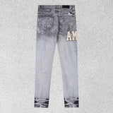 Amiri Jeans Trend Gradual Change Color Ripped Jeans