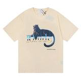 Rhude T Shirt Black Panther Letter Print Short Sleeve T-Shirt