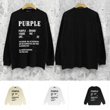 Purple Brand Long Sleeve T-Shirt Fashion Loose Long Sleeve Top
