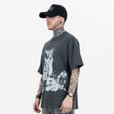 ERD T Shirts Spring/Summer Graffiti Crack Print Short Sleeve T-shirt