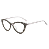 Trendy punk glasses diamond cat eyes