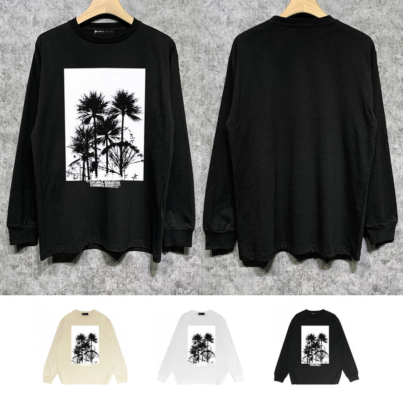 Purple Brand Long Sleeve T-Shirt Fashion Loose Long Sleeve Top