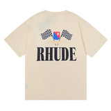 Rhude T Shirt Alphabet Flag Print Short Sleeve T-Shirt