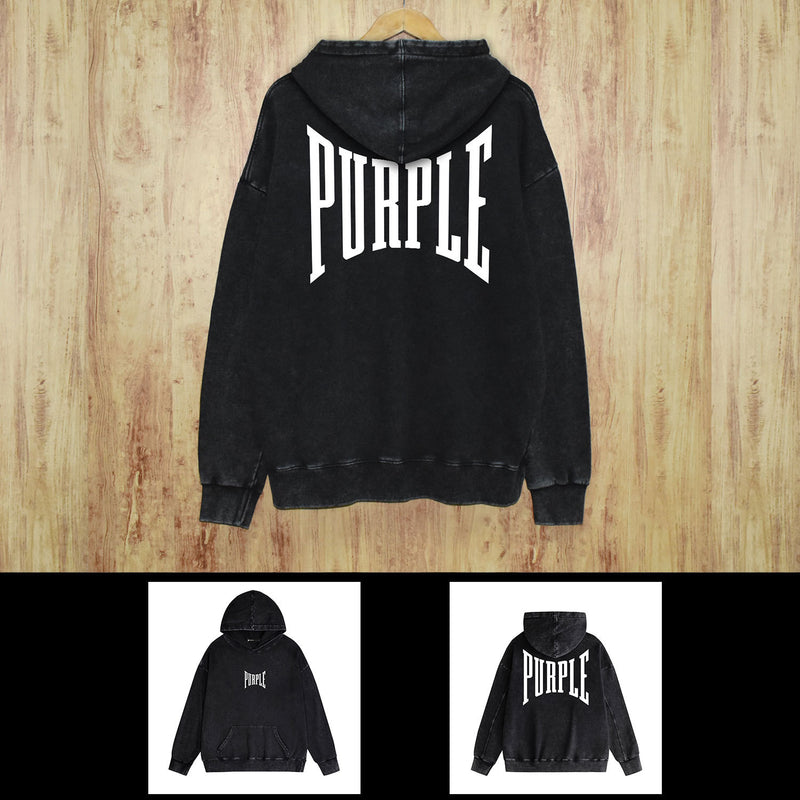Purple Brand Distressed Hoodie Fashion Old Loose Hooded Sweater