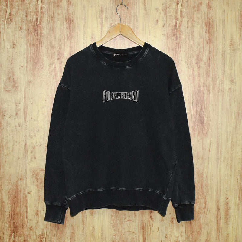 Purple Brand Distressed Sweatshirt Retro Vintage Crew Neck Sweater