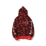 Bathing Ape Hoodie Summer Camo Red Hooded Cardigan Zip Sweater Jacket