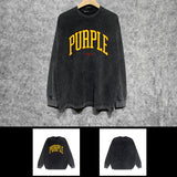 Purple Brand Distressed Long Sleeve Shirt Fashion Distressed Loose Long-sleeved Top