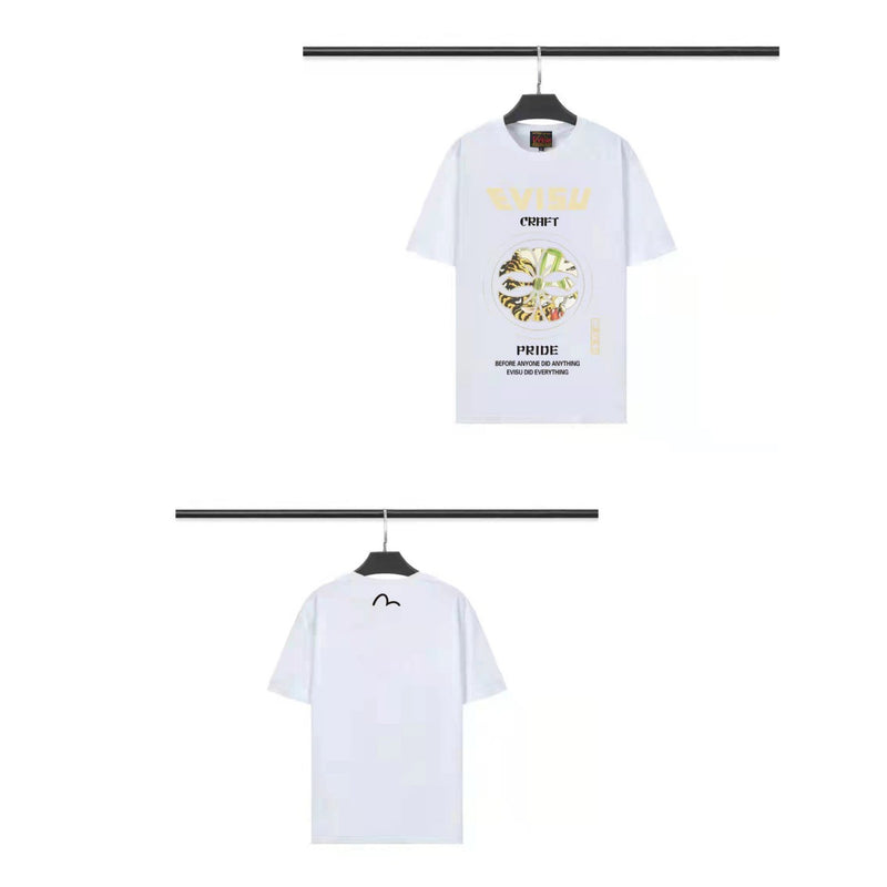 Evisu T Shirts Loose and Versatile Unisex T Shirts