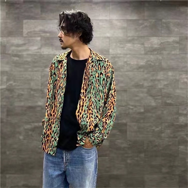 GUILTYPARTIES TIGER Shirts 22AW LEOPARD OPEN Long Sleeve Shirt