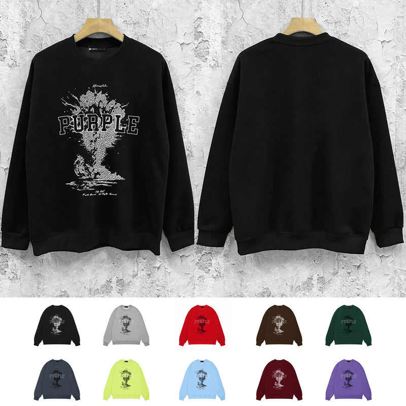Purple Brand Sweatshirt Loose Crew Neck Sweater