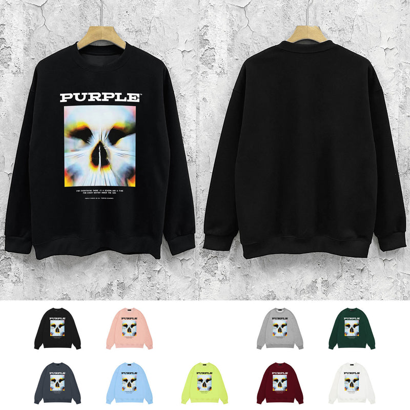 Purple Brand Sweatshirt Loose Crew Neck Sweater