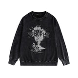 Purple Brand Distressed Sweatshirt Retro Vintage Crew Neck Sweater