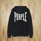 Purple Brand Distressed Hoodie Fashion Old Loose Hooded Sweater