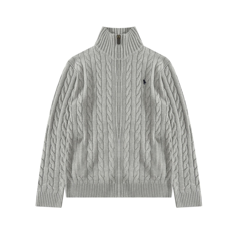 Ralph Lauren Knitted sweaters embroidered turtleneck full zipper