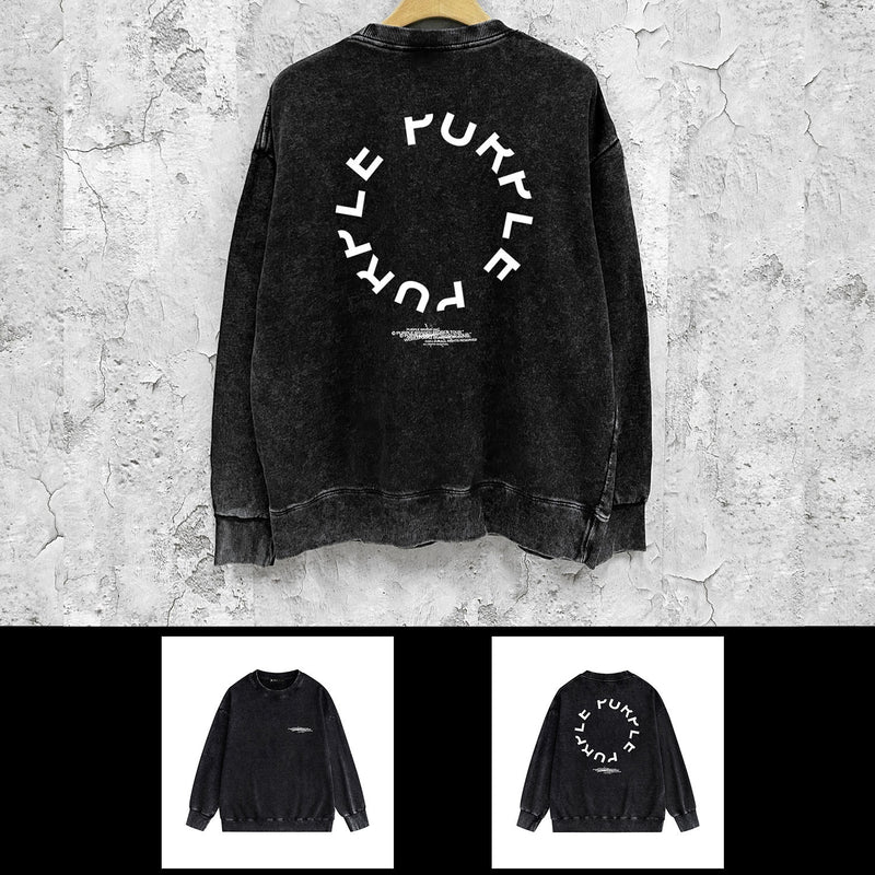 Purple Brand Distressed Sweatshirt Retro Vintage Crew Neck Sweater