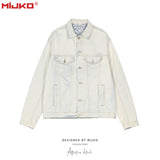 MIJKO Mens Jacket Distress Denim Jacket