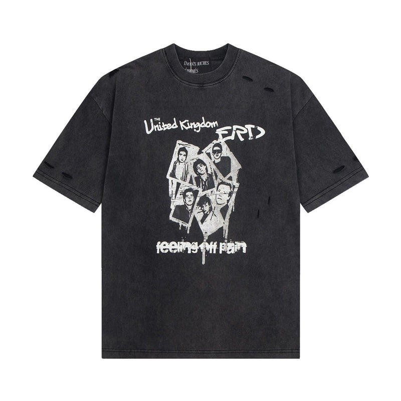 ERD T Shirts Short Sleeve Logo Cartoon Print Loose Casual